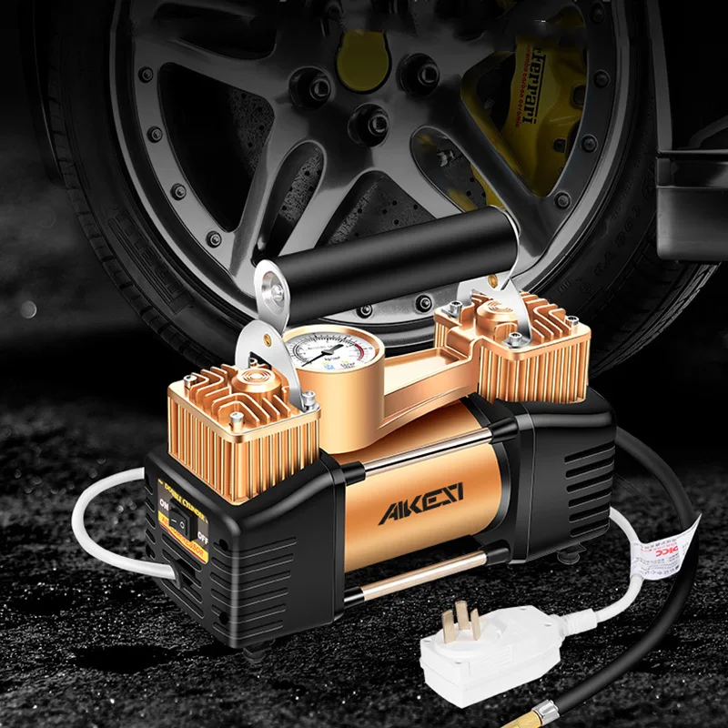 Venta caliente de la mejor calidad 2 cilindros Mini bomba de aire portátil 12V 250PSI 70A 160L-300L compresor de aire de neumáticos para coche