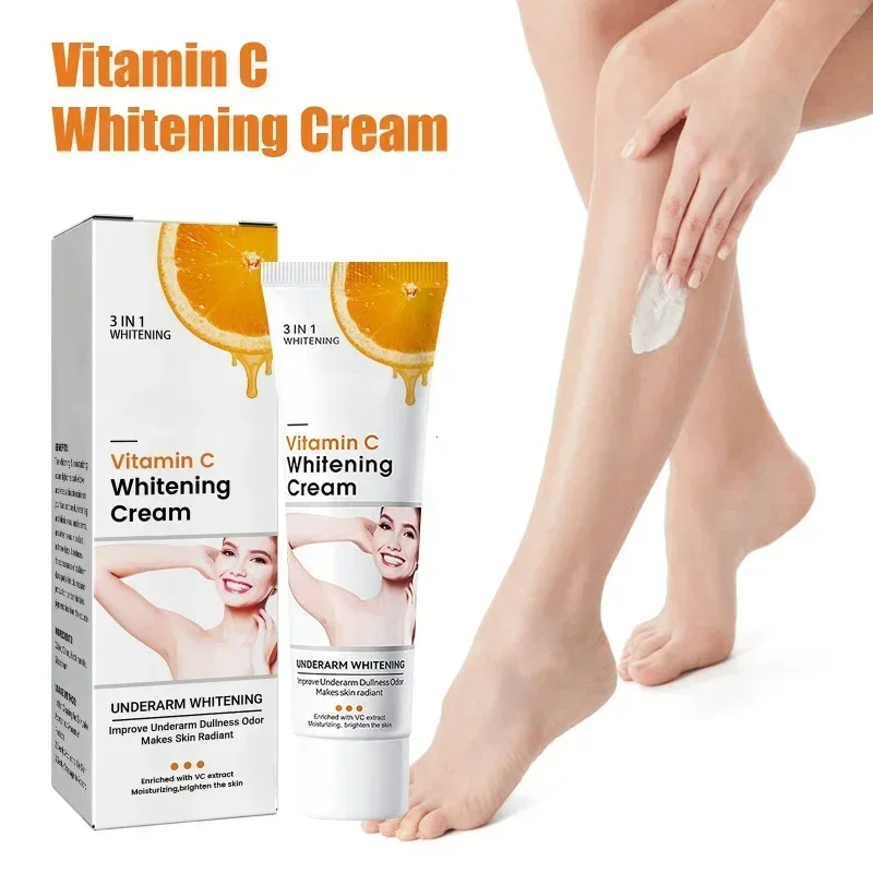 Vitamin C Brighten Cream Whitening Lightening Melanin Intimate Area Bleaching Legs Knees Elbow Armpits Crotch Brighten Skin Care