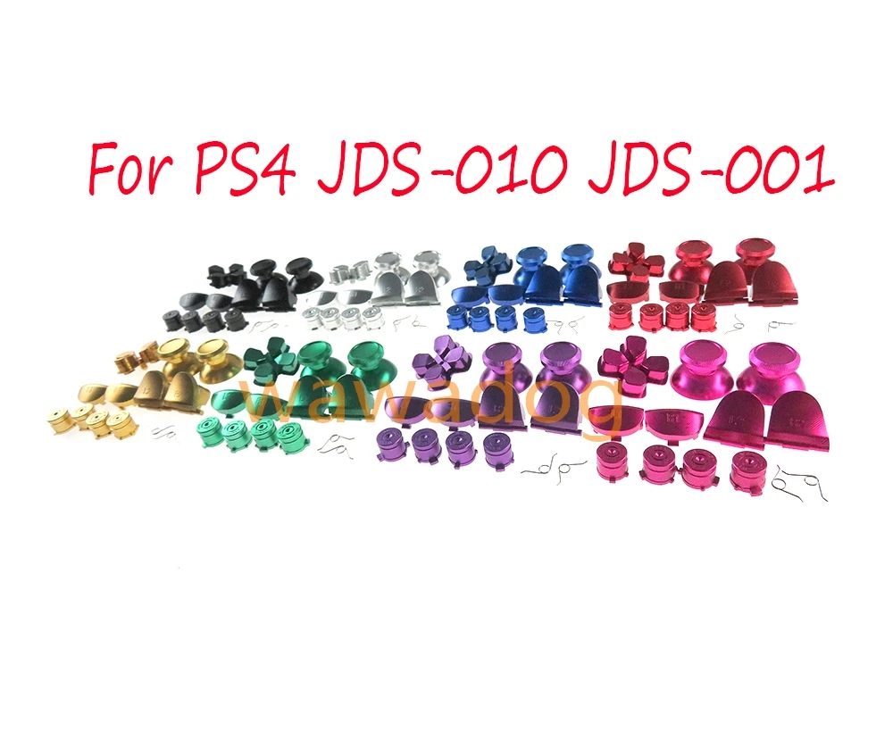 

8sets Metal Analog Joystick ThumbStick Grip Caps Action D-Pad Buttons spring for Sony Playstation 4 PS4 jds-001 jds-010