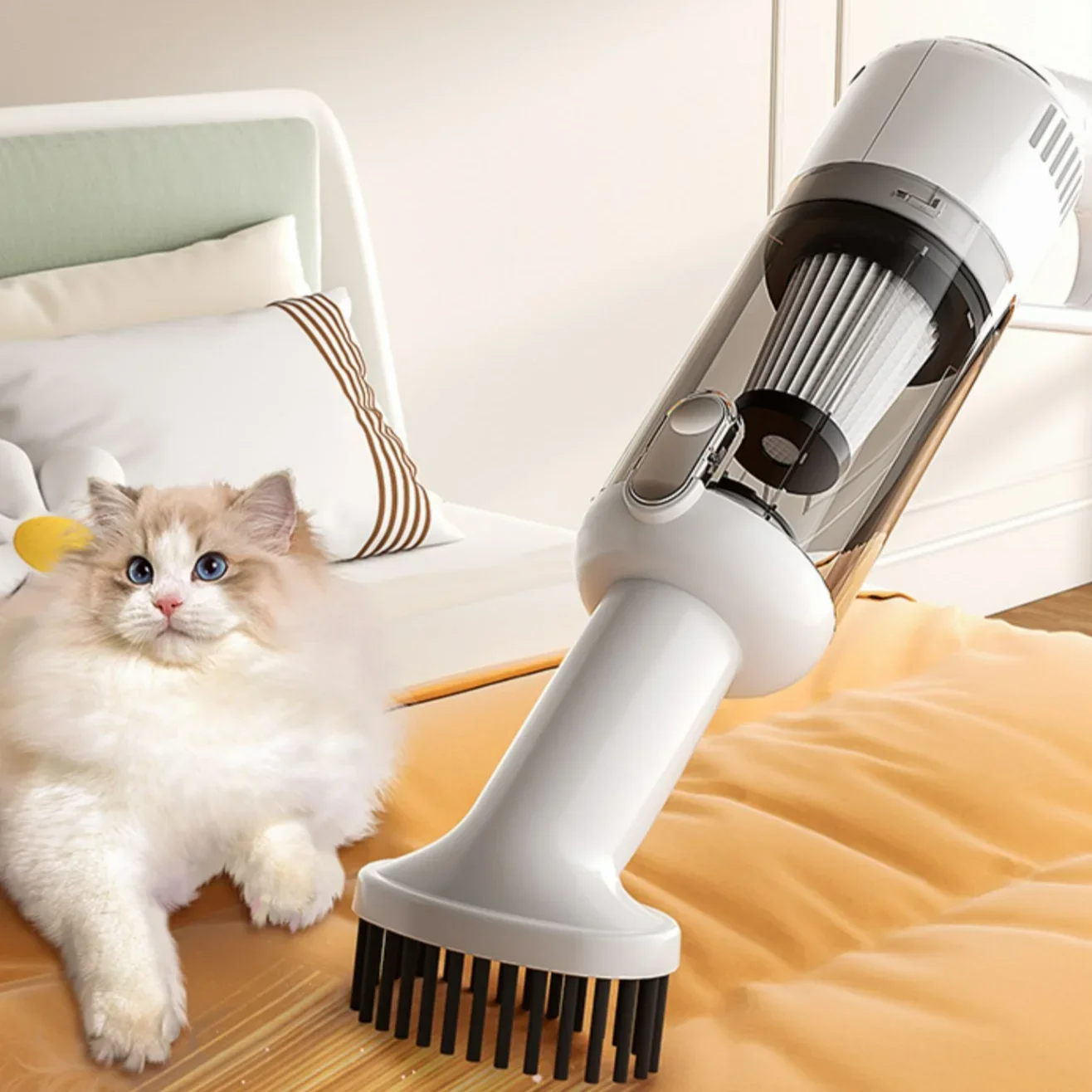 Cat hair suction artifact, vacuum cleaner, special pet cat cleaning, automatic sticky bed, hair removal and hair removal device