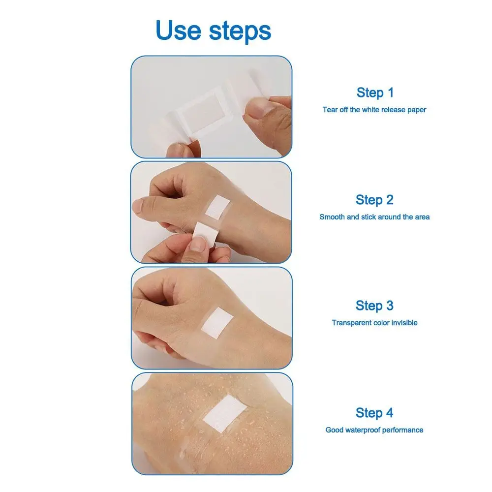 60Pcs Transparent Adhesive Bandages Invisible Anti-friction Finger Stickers Breathable High Viscosity Foot Patch