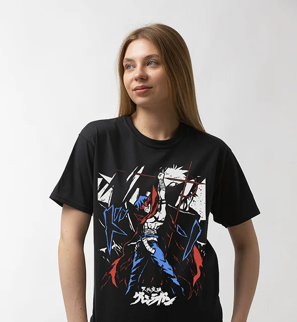 Tengen Toppa T-shirt Gurren Lagann Kamina Anime Simon Sweater Shirt Soft Tee