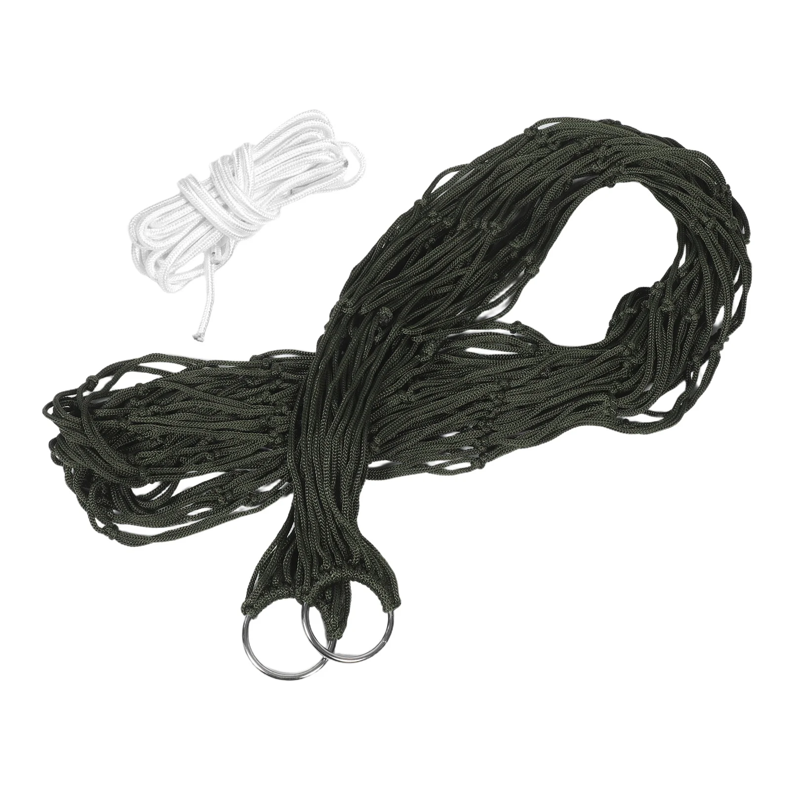 

Portable Nylon Rope Outdoor Hammock Net Camping Hiking Backyard Tree Straps Family Swing Bed Net Hammock