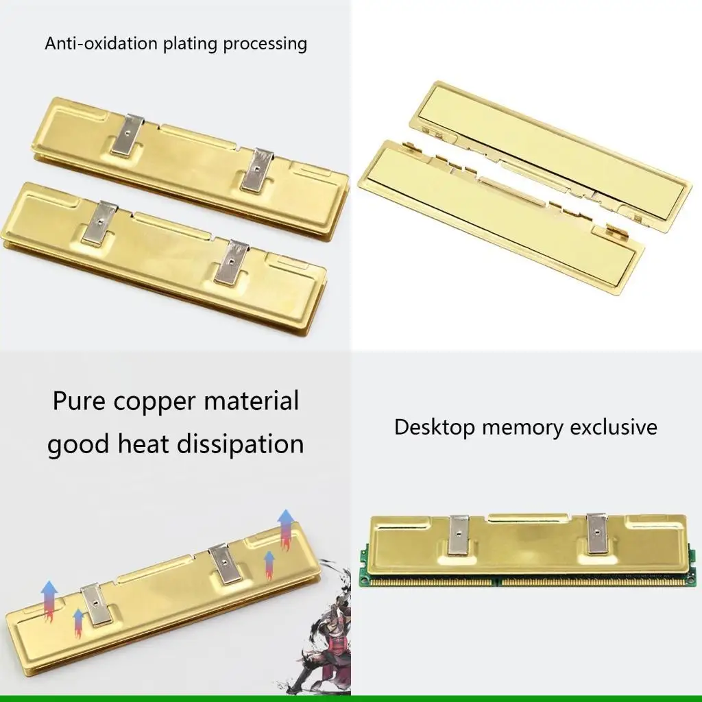 

U55C Heat Spreader Heatsink Cooling RAM-Memory Copper DDR1 DDR2 DDR3 DDR4 Cooler