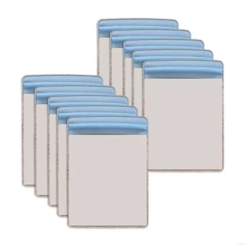 

10Pcs Clear Card Bag Resealable Clear PVC Bag Photo Card Organizers Water Resistant Card Sleeves Clear Jewelry Pouches D5QC