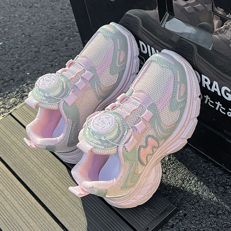 

Children's Sneakers Pink Mesh Autumn Breathable Kids Casual Shoes New Toddler Lightweight Breathable Casual Trainers