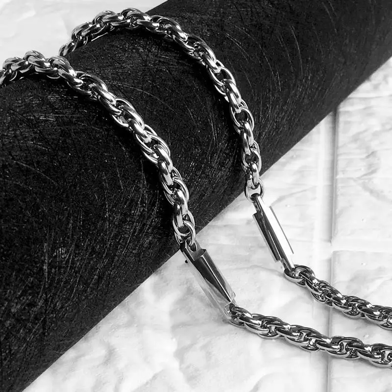 62cm Thai Buddhist Brand Stainless Steel Necklace Outdoor EDC Multifunctional Self-defense Chain