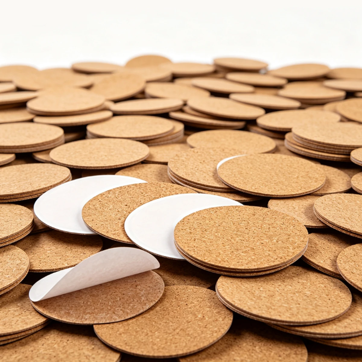 20Pcs 80mm Round Cork Coasters with Adhesive Backing, Heat Resistant Non Slip Pads for Home, Office and DIY Crafting,  ZSY
