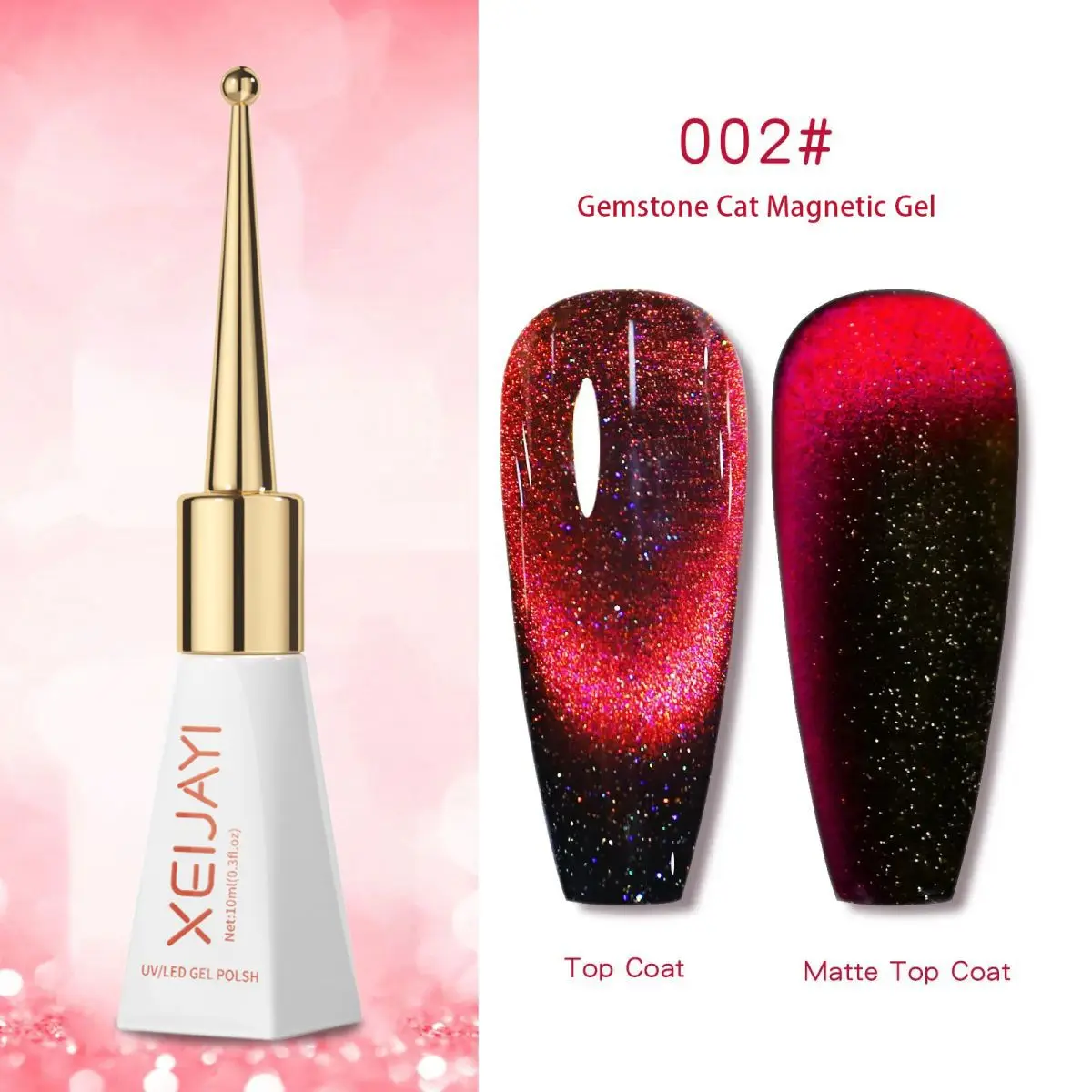 XEIJAYI 12D Sapphire Magnetic Gel Rainbow Glitter Semi-permanent Cat Eye Polish Complete Professional Gel Nail Kit