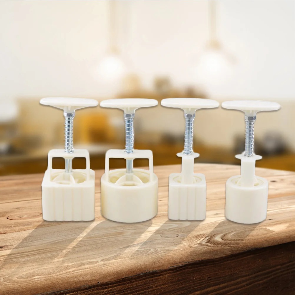 

16Pcs Mooncake Mold Press 50-100g Round Square Hand-Pressure Mould Baking Tool Cake Stamp 4 Compressors 12 Stamps