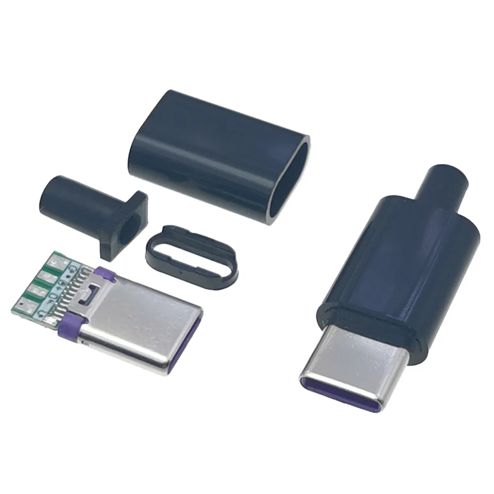 1szt USB TYPE C 3.1 24-pinowa wtyczka męska Adapter złącza spawalniczego z obudową Wtyczki szybkiego ładowania typu C Akcesoria do kabli danych Rep