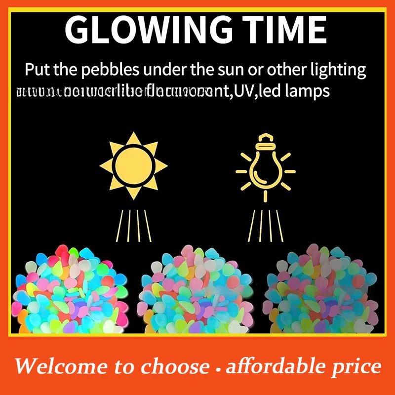 *Glowing Garden Pebbles 200 Pieces Outdoor Garden Glowing Rocks Driveway Glow Stones For Walkway Yard Backyard Pathway Driveway