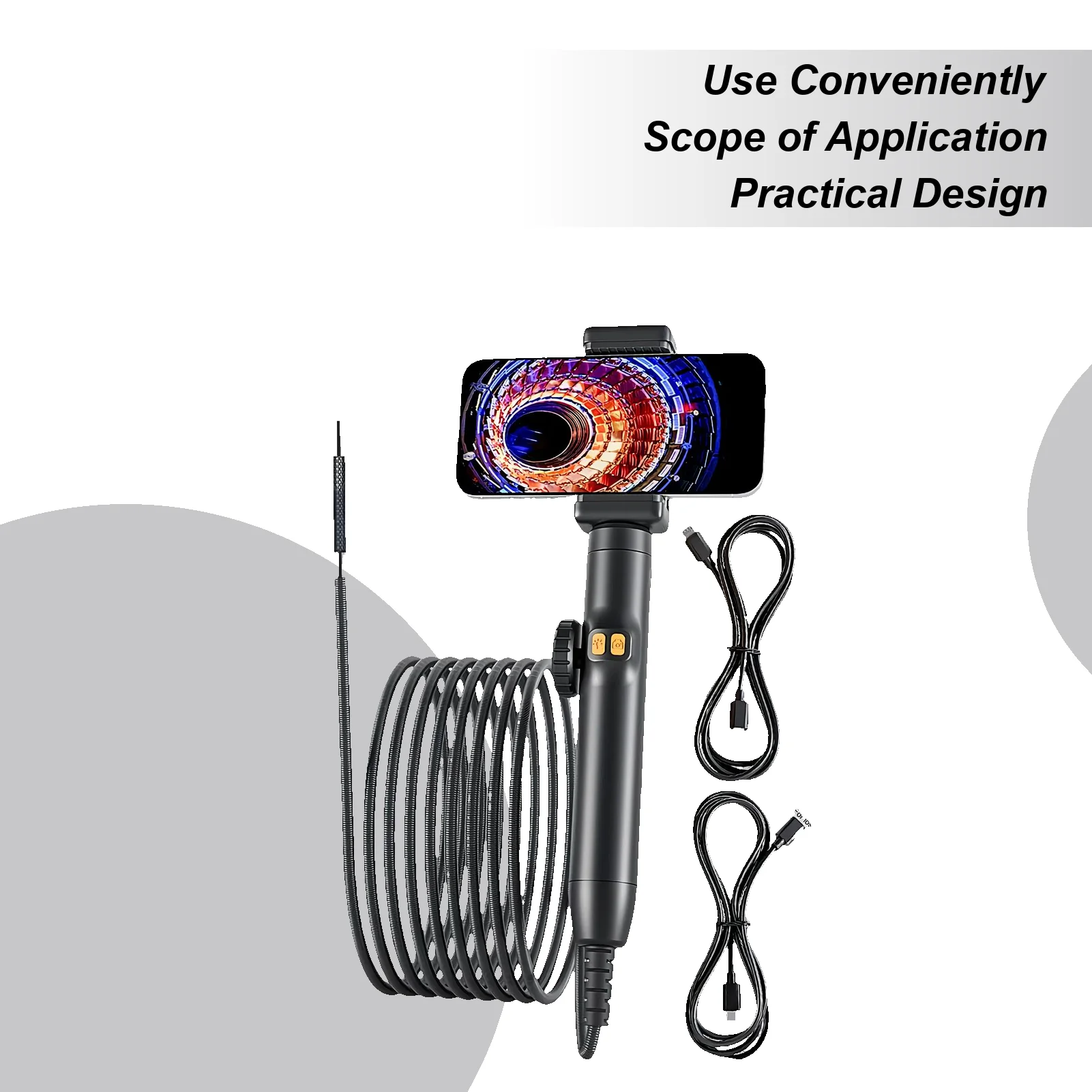 

Endoscope Camera With Light Video Inspection Scope With Light Waterproof Snake Scope For Industrial Duct Hvac System Electrical