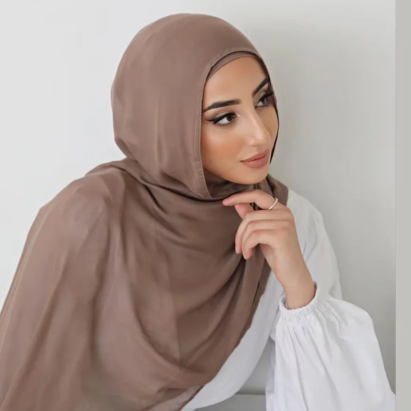 Vrouwen Big Size Effen Effen Katoen Rayon Hijab Sjaal Dame Hoge Kwaliteit Wraps en Sjaals Musulman Hoofdband Islamitische Tulband 180*95Cm