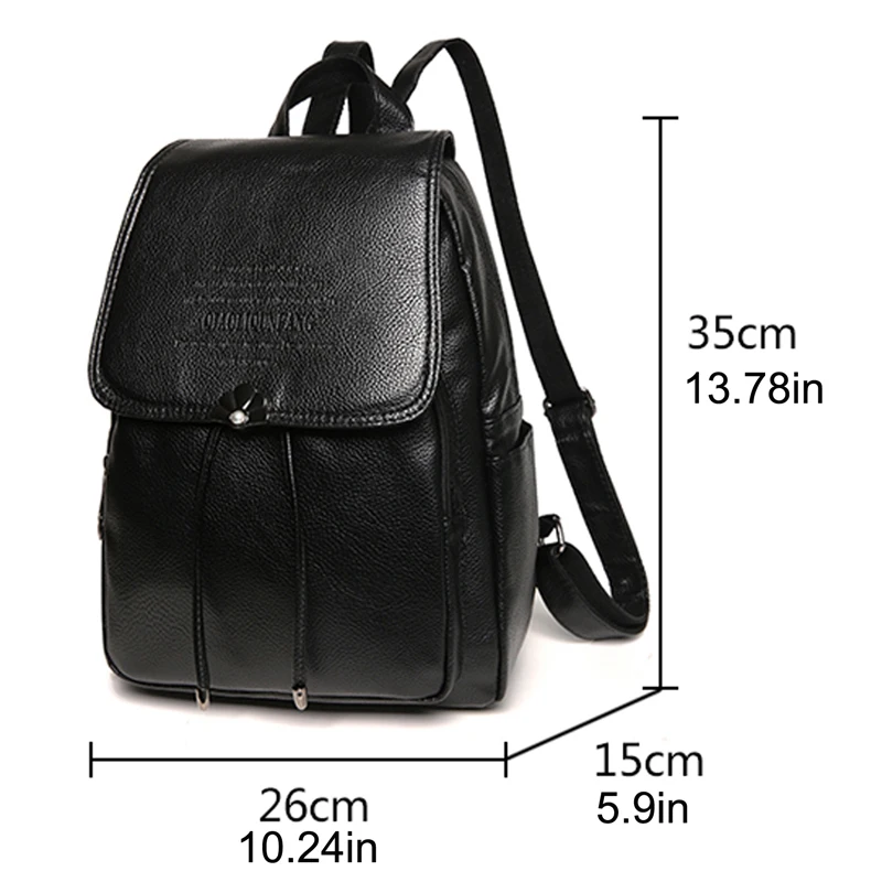 Women Leather Backpacks Female Vintage Backpack For Teenage Girls Shoulder School Bag Travel Bagpack Ladies Sac A Dos Mochilas