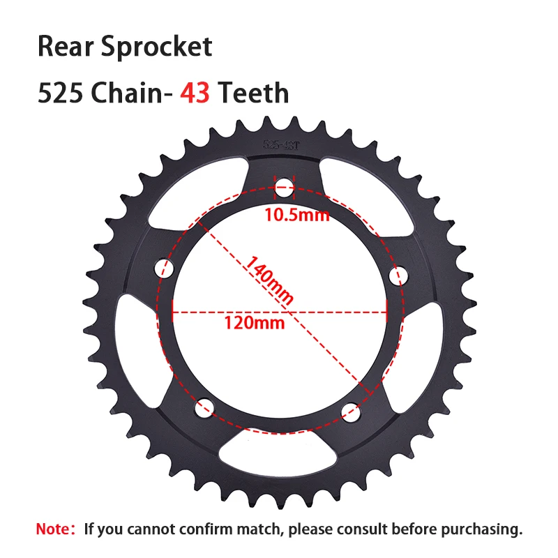 525 17T Front 43T Rear Sprocket for SUZUKI DL1000 DL1050 DL650