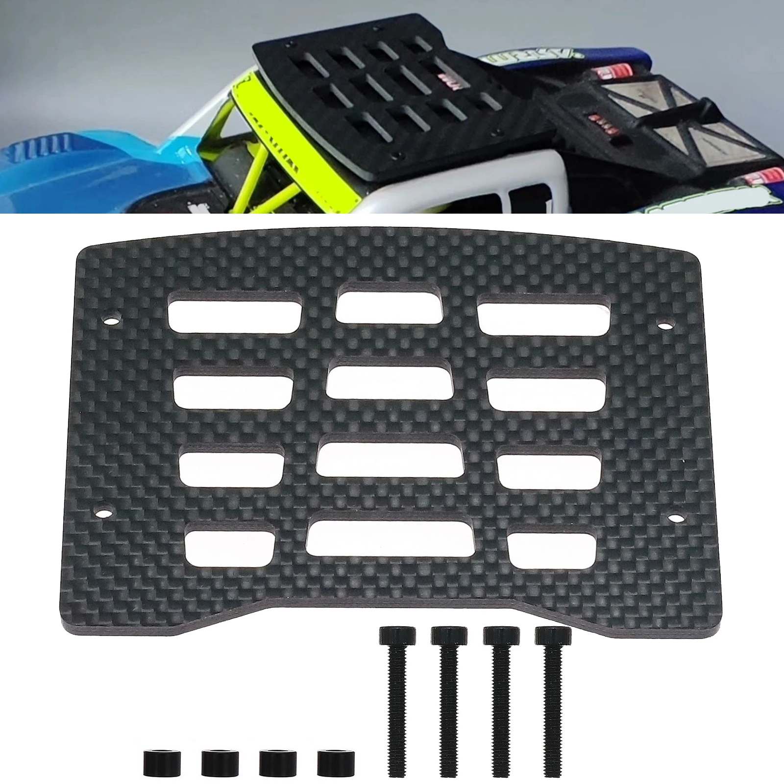 

Carbon Fiber Roof Rack Upgrade Parts for ARRMA 1/14 Mojave GROM RC Car