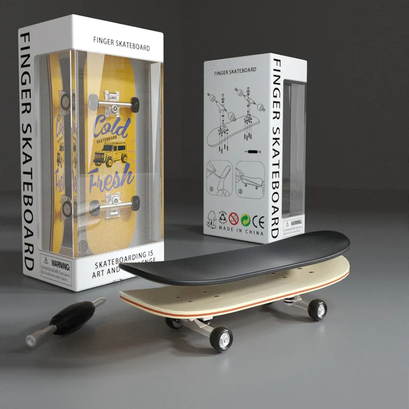Nuovo Skateboard da Dito Professionale di Tendenza, Giocattolo Regalo per Ragazzi, Tavola a Doppia Curvatura con Cuscinetti
