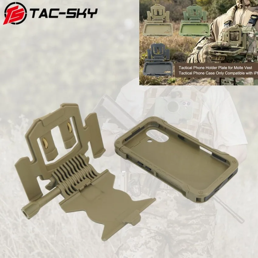 TS Tactical Vest Mobile Phone Protection Kit for the MOLLE Mounting System Compatible with iPhone 16 with tactical phone mount