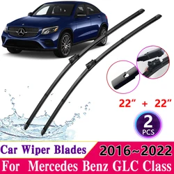 Car Windscreen Wipers for Mercedes Benz GLC Class X253 C253 AMG 2016~2022 200 250 300 220d 250d MK1 Windshield Wiper Accessories