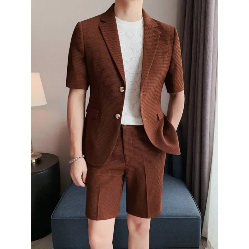 2403 Mr. tao suit coat male casual business coat work trend Korean version double-breasted suit solid color