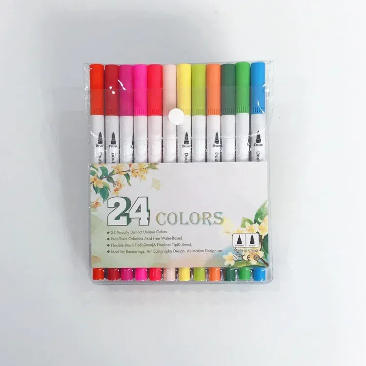 Fineliners-Ensemble de stylos pinceaux à pointe pour touristes, marqueurs d'art pour documents à l'eau, couleurs, 12 pièces, 24 pièces, 36 pièces, 48 pièces, 60 pièces, 80/100 pièces, offre spéciale