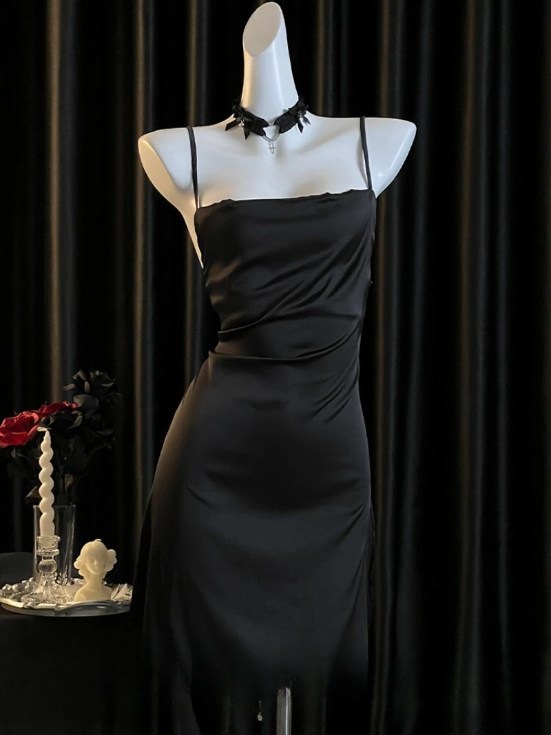 

Стиль Pure Desire, высококачественное утягивающее пижамное платье с ворсовым воротником, сексуальное цельное спальное платье из ледяного шелка с разрезом для женщин, элегантное