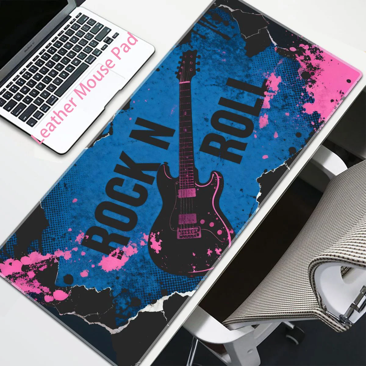 

Коврик для мыши XXL из искусственной кожи Sparkling Star River Planet Trendy Cool Guitar, для киберспорта, игр, клавиатуры, декора студенческого рабочего стола