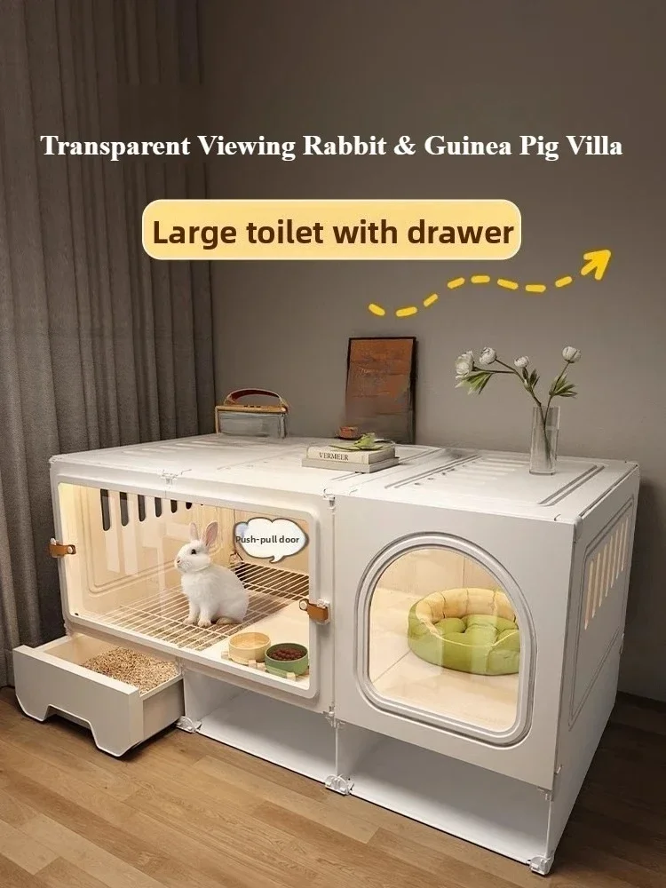 

Очень большое роскошное гнездо, кроличий домик, клетка для домашних животных, морская свинка, прозрачная клетка для кроликов, бытовая вилла, автоматическая чистка головы