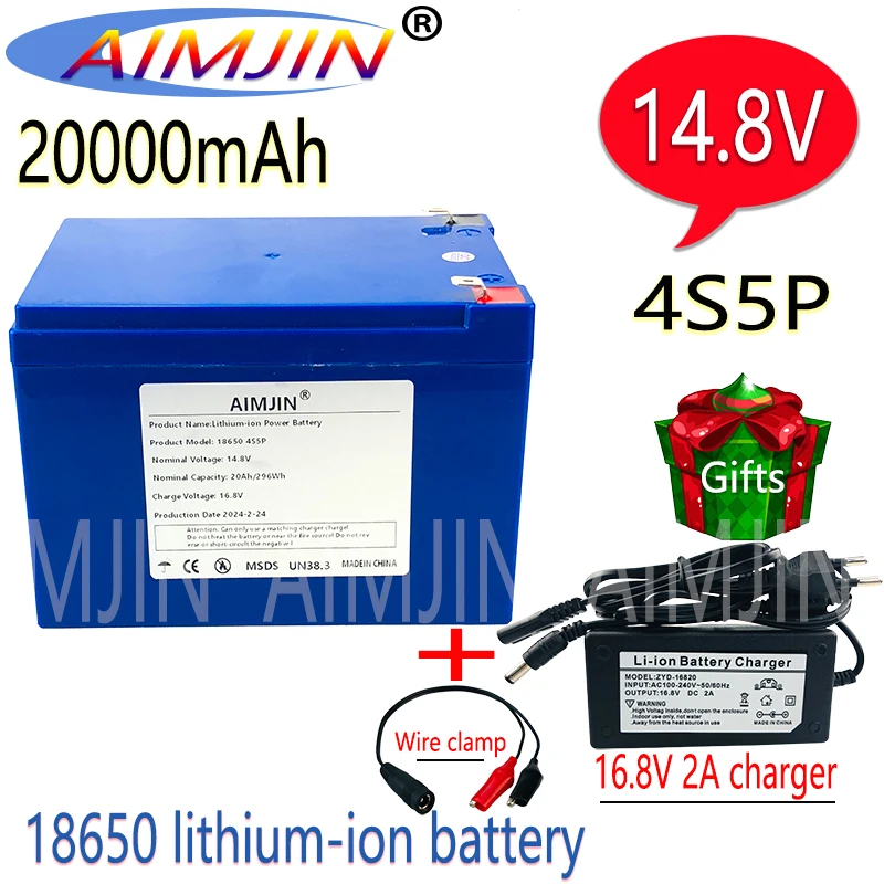 

20Ah 4S5P 14.8V 20000mAh Lithium-ion Battery, Suitable for 16.8V Equipment, High-power Inverter, Tourist Car Solar Cell