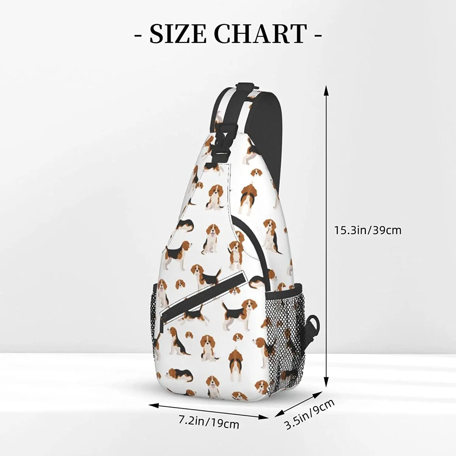 Beagle Puppy Dog Cute Hiking Daypack Crossbody Shoulder Backpack Sling Bag Travel Chest Pack for Men Women