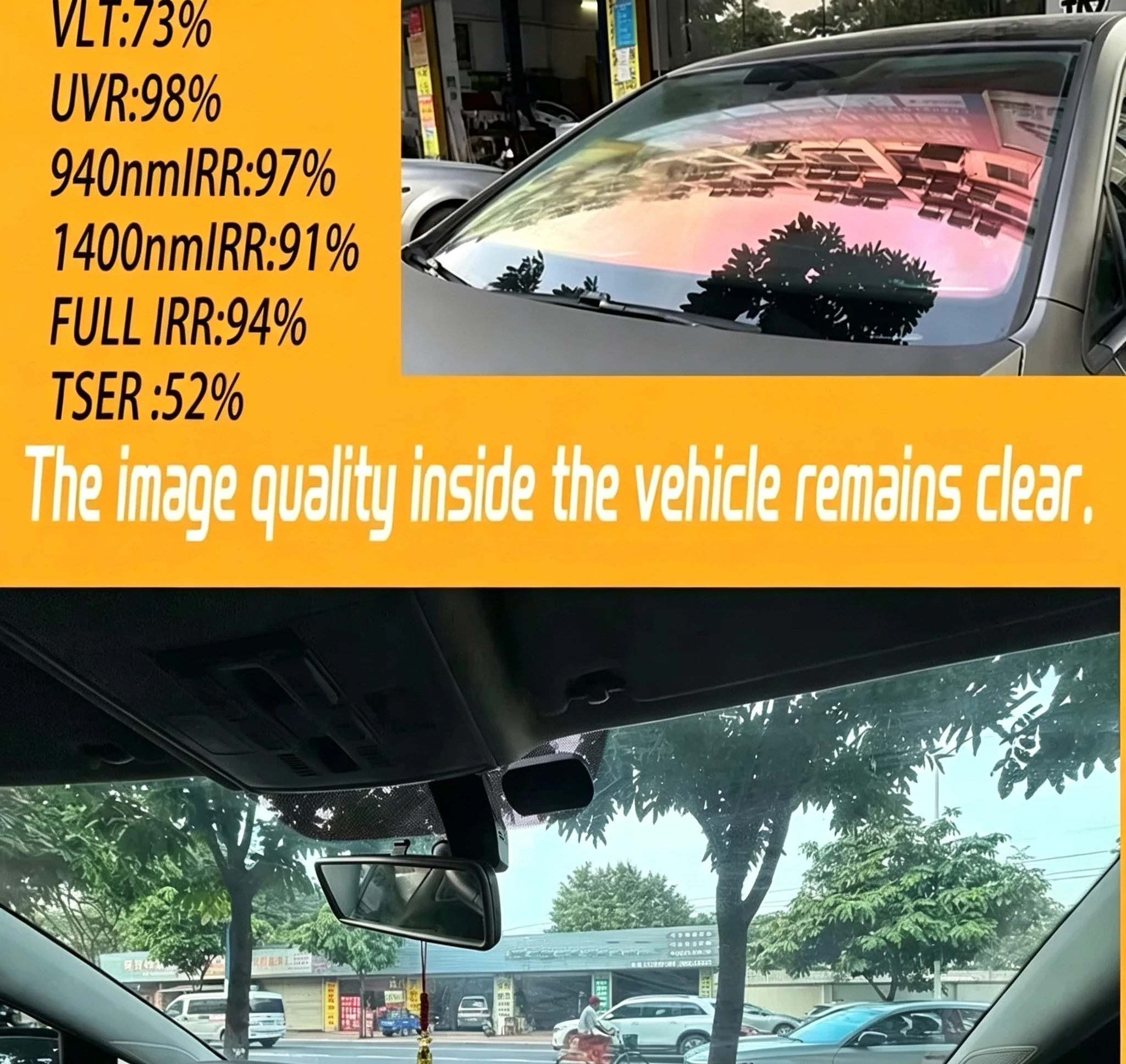 Iridescent Red Phantom Car Window Film, Color-Shift Chameleon Windshield Tint, UV Blocking Decorative Solar Tint