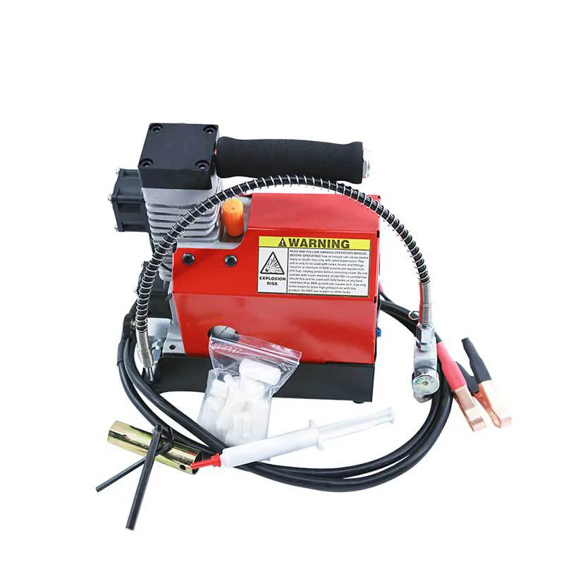 High Pressure Electric Air Compressor Red Portable Electric Air Compressor Oil-Free Air Compressor 12V 250W 2700 r/min