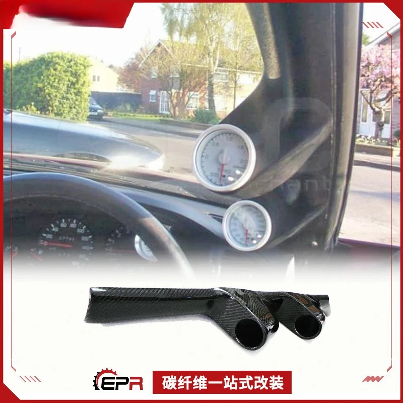 For Nissan Skyline GT‑R R32 – SAAR Carbon A‑Pillar Dual‑Hole Gauge Mount (52–60mm)