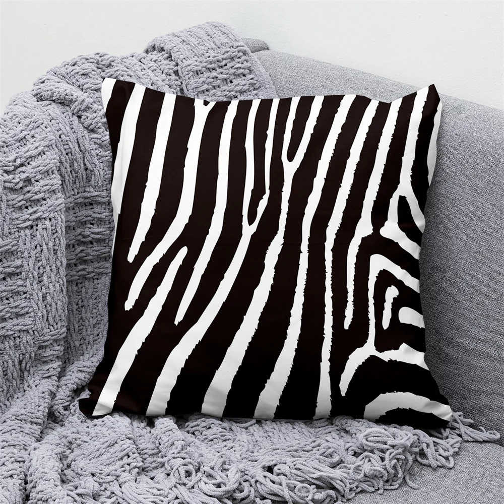 Zebra Print Geometric Pattern Pillowcase Decorative Sofa Cushion Nordic  Home Decor Throw