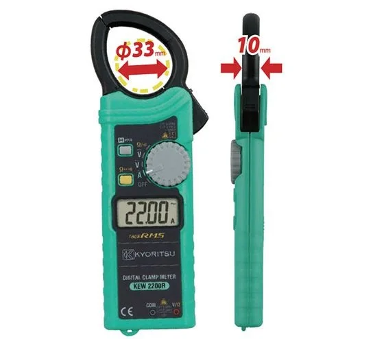 Meteran Klem Digital Ac Presisi Tinggi Kyoritsu Baru Asli dengan True Rms Kew 2200r