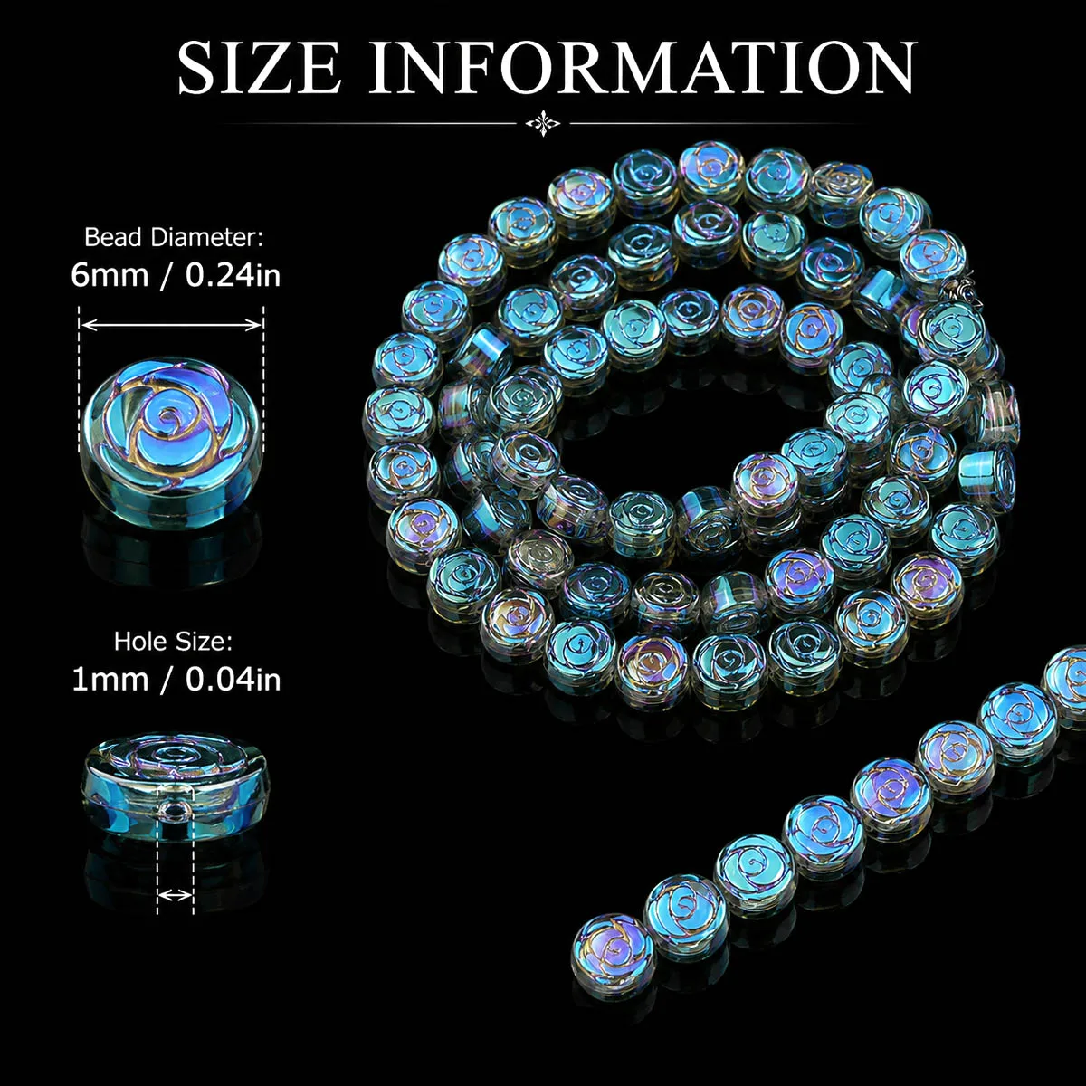 6mm 50-150Pcs Transparent Green Round Rose Crystal Glass Beads for Jewelry Making Bracelet Necklace Keychain DIY Accessories