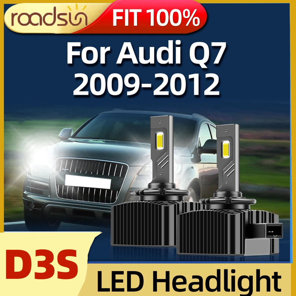 

Roadsun Led D3S Turbo Headlight Bulbs CSP Chip 30000Lm 6000K Car lights Plug&Play For Audi Q7 2009 2010 2011 2012