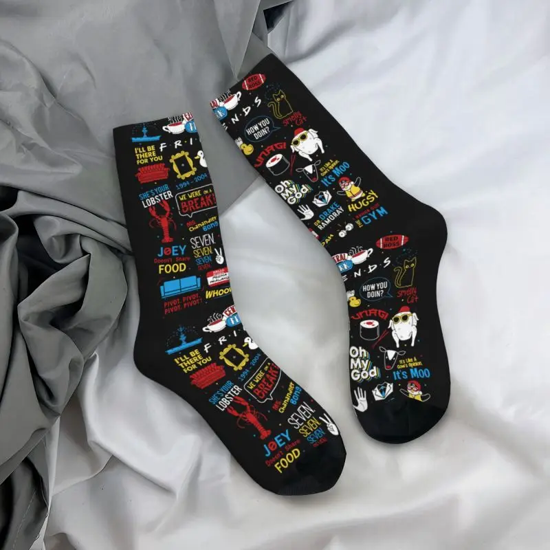 TV Show Friends Symbol Men Women Crew Socks Unisex Cute Spring Summer Autumn Winter Dress Socks