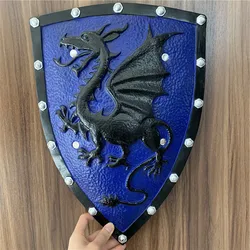 Medieval Warrior Shield Black Dragon Shield 1:1 PU Weapon Movie Game Anime Cos Role Play Gift Big 52cm Halloween Cosplay Prop