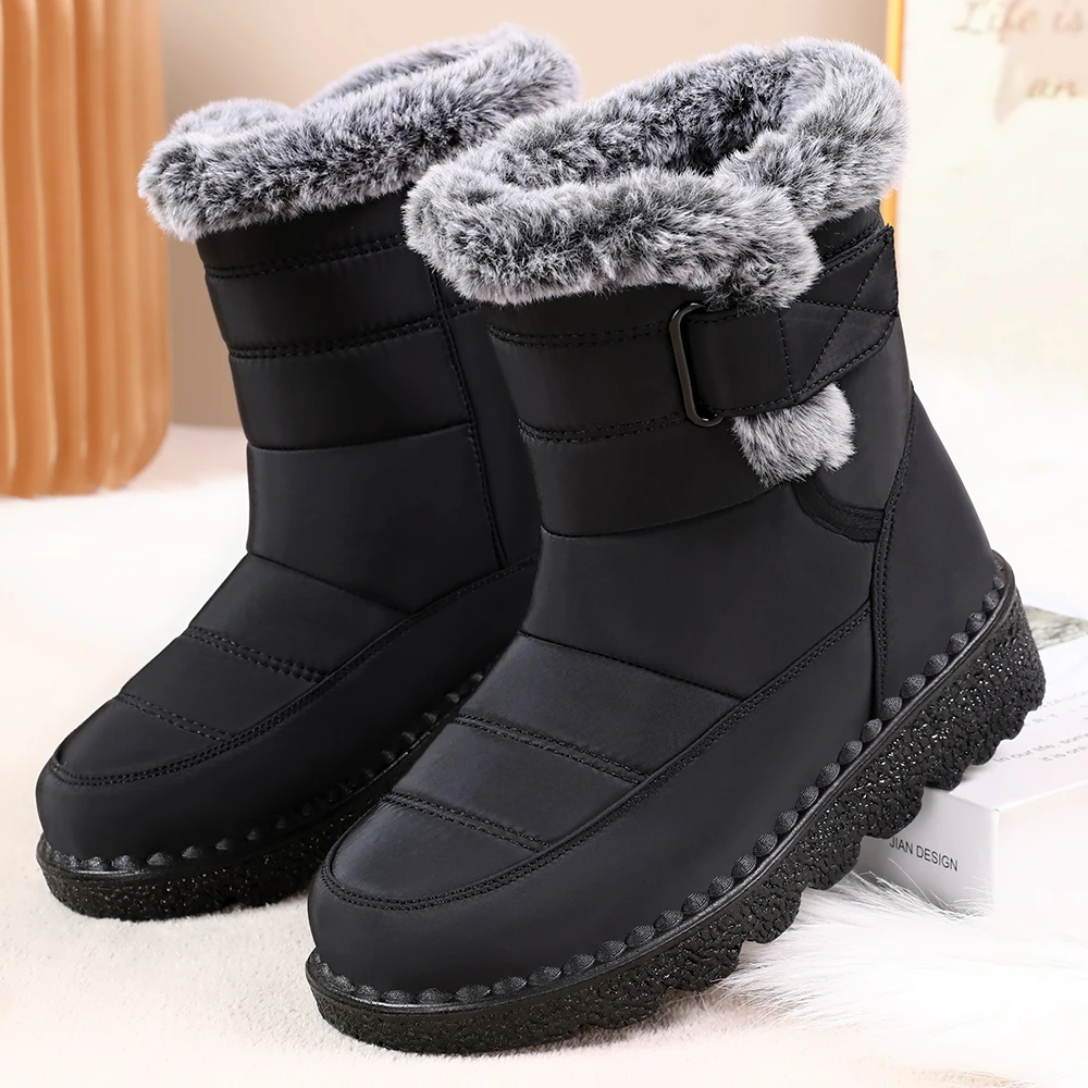 Women's Boots 2026 Trend Winter Shoes For Woman Winter Boots Ankle Low Heels Botas Mujer Waterproof Snow Boots With Fur Shoes