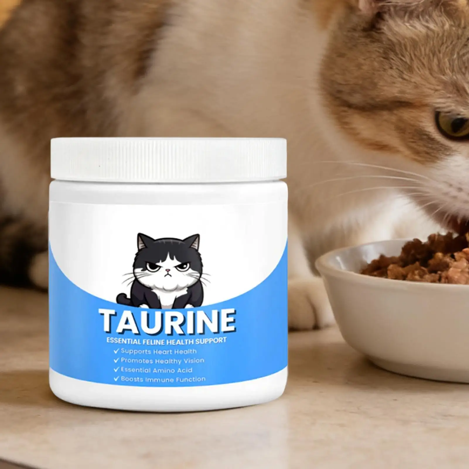 Katzen-Taurin-Pulver zur Unterstützung der Herzgesundheit und -stabilität der Haustiere, Erhaltung der Sehkraft, sanfte Formel, tägliche Pflege, Nährstoffpulver für Haustiere – Detail 2