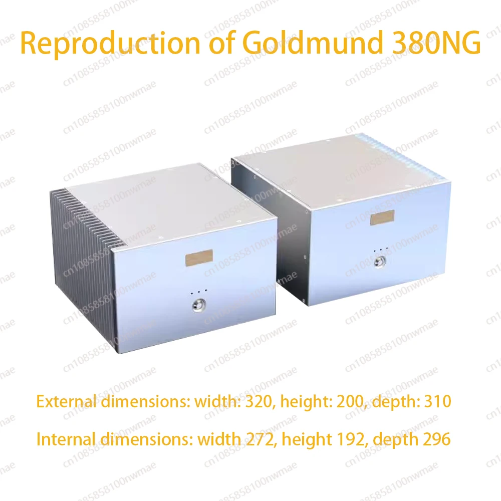 Reproduction of Goldmund 380NG audio amplifier housing DIY single channel split all aluminum housing