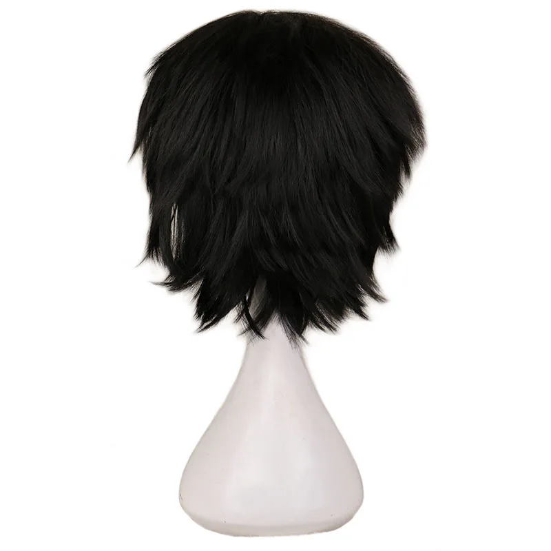 Anime Cosplay Wigs for Halloween Event Costume Party Short Black Men Costume ashitaka Wig Boys and Men Women