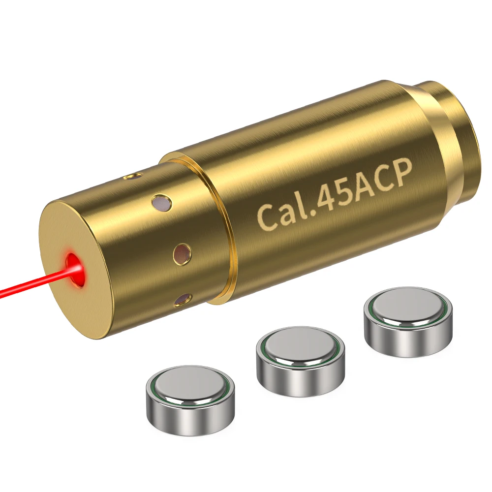 45APC Optics Cartridge Red Dot Laser Bore Brass 9MM Bore Boresighter For Pistol Rifle Scope Hunting Accessories 6 Batte