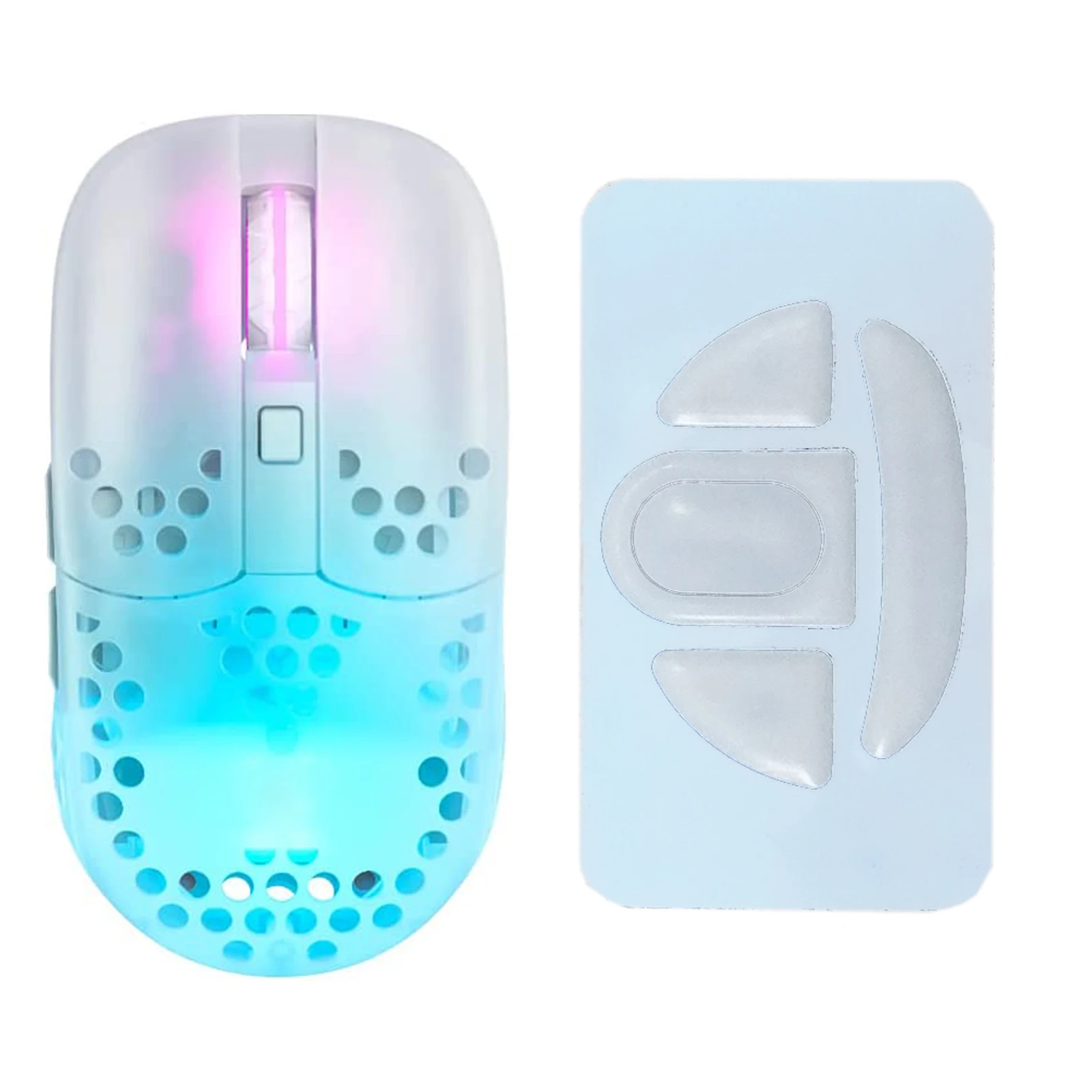 Esportstiger Mouse Skates ICE Version Mouse Feet Pad For Xtrfy MZ1 Wireless Mouse Glides Curved Edges White