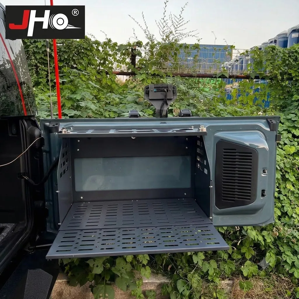 JHO Tailgate Table For Ford Bronco 2021-2026 Rear Door Foldable Storage Rack Multi-Function Expansion Workbench