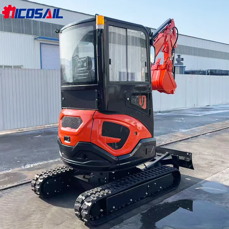 Nicosail Offizieller 2,2 Tonnen Minibagger, hydraulischer Raupen-Raupenkipptyp, kleiner Mikrobagger mit CE