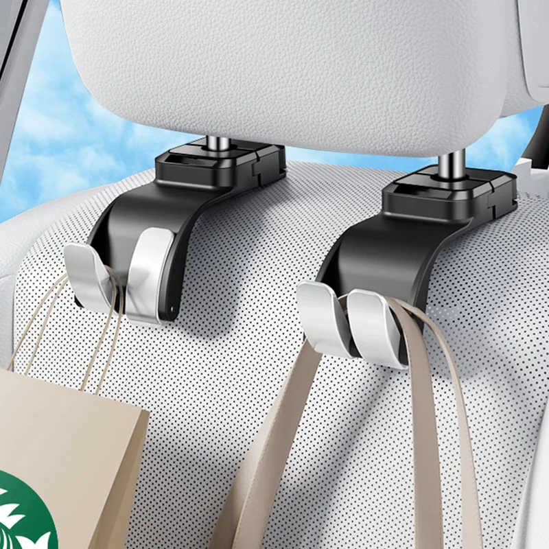 Car Seat Headrest Hook for Auto Rear Seat Organizer Hanger Storage Holder for Handbag Purse Bags Clothes Coats
