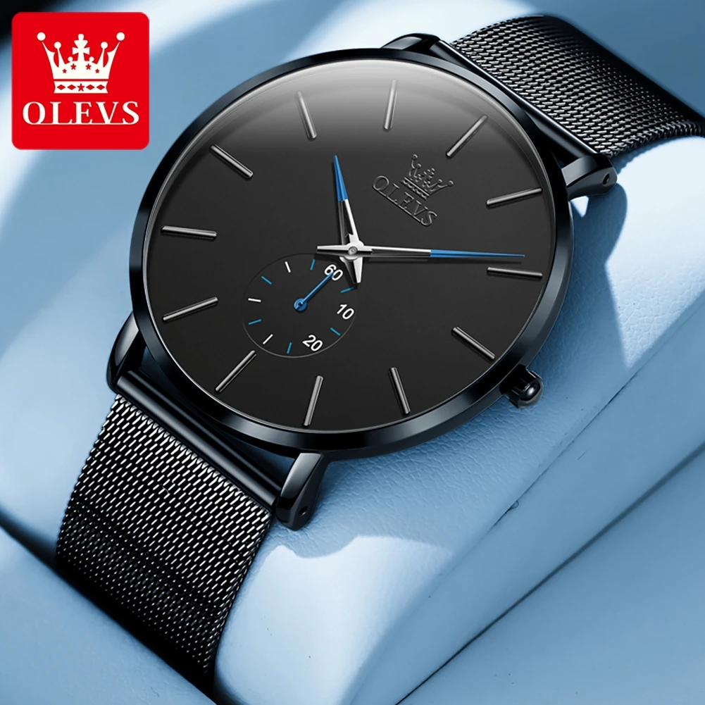 

Мужские наручные часы OLEVS 9954, ультратонкие, светящиеся, высококачественные, с сетчатым ремешком, водонепроницаемые, кварцевые, с хронографом.